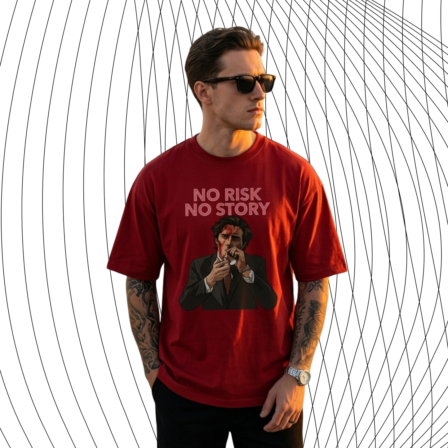 NO RISK NO STORY™ Oversized Graphic Tee