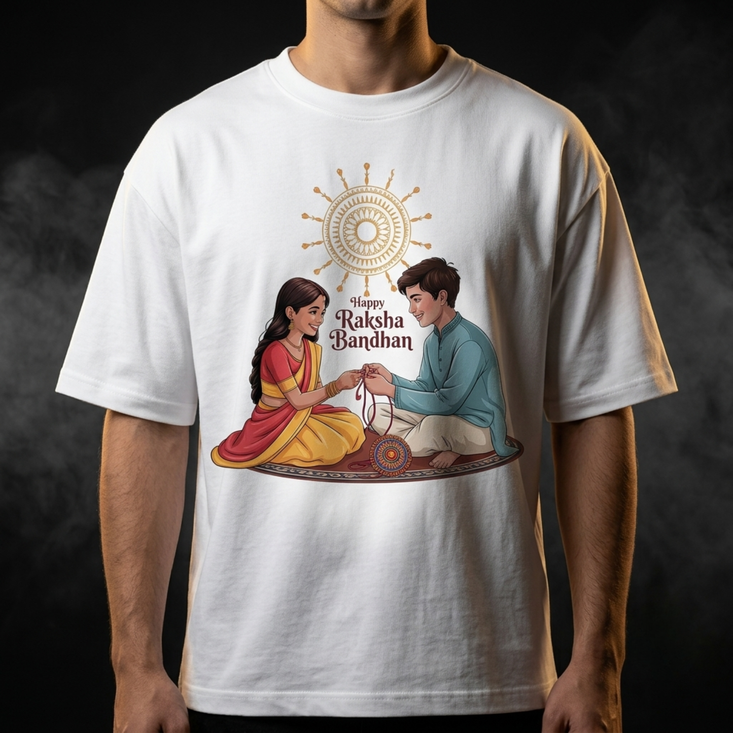 BROTHER & SISTER™ Rakshabandhan Graphic Oversized Tee