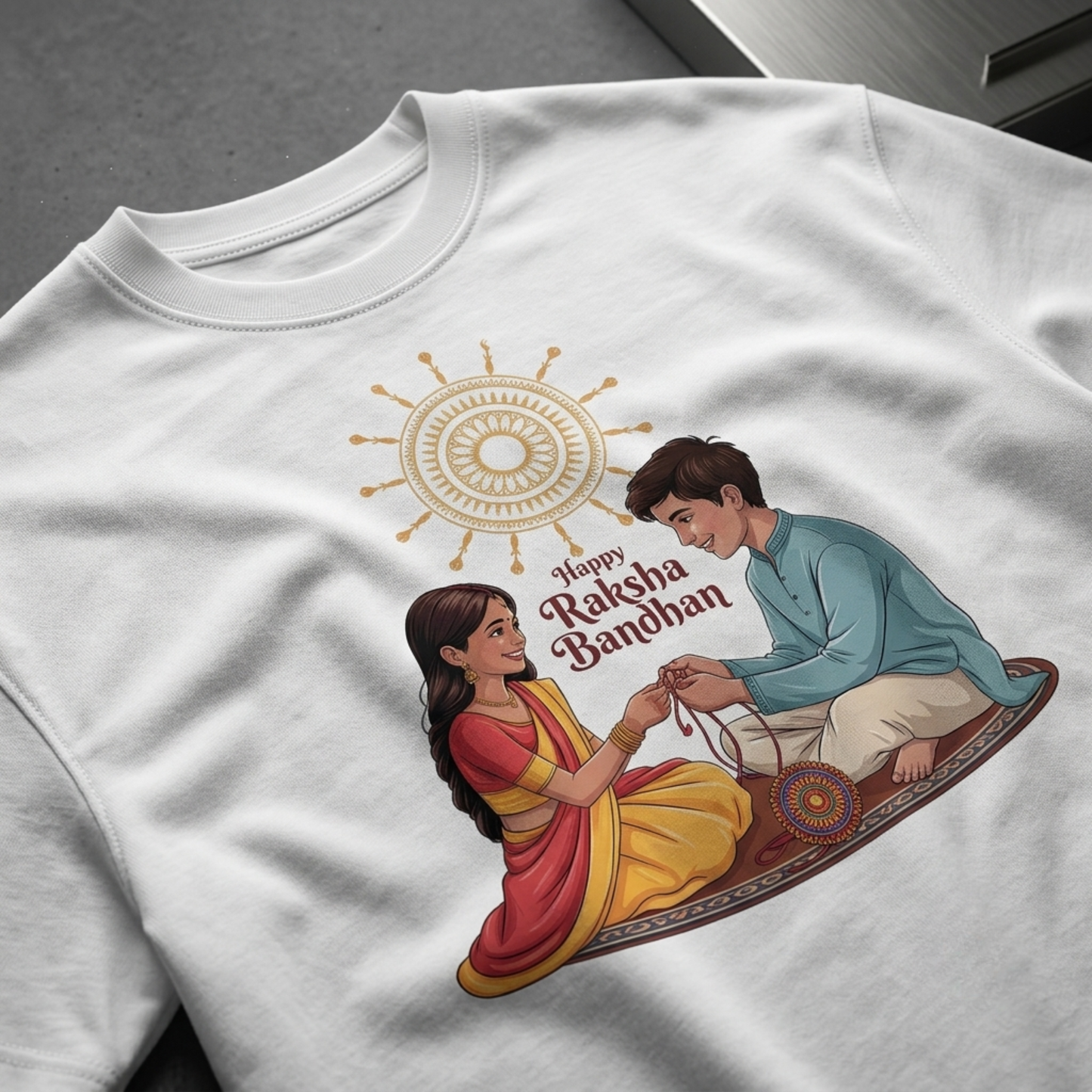 BROTHER & SISTER™ Rakshabandhan Graphic Oversized Tee