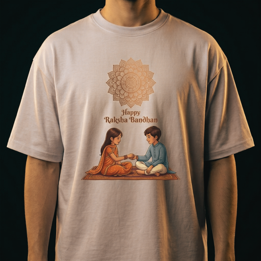 BROTHER & SISTER™ Rakshabandhan Graphic Oversized Tee