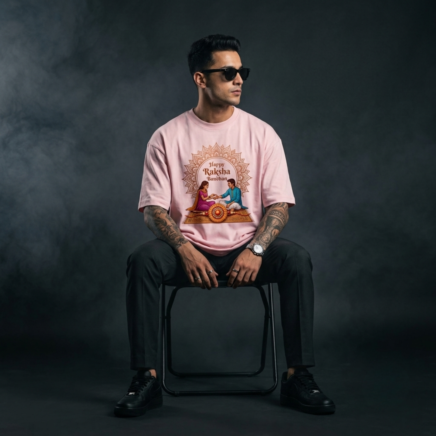 BROTHER & SISTER™ Rakshabandhan Graphic Oversized Tee